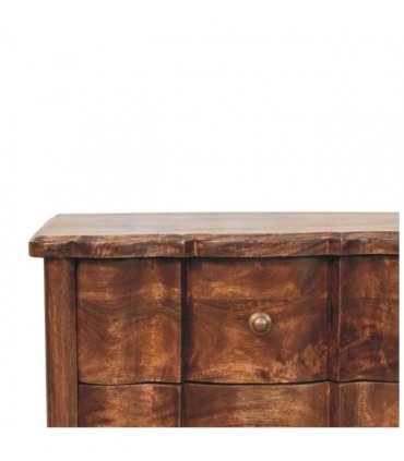 Artisan Furniture Solid Wood Valencia Bedside, 3 Drawers, Brown