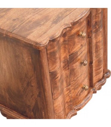 Artisan Furniture Solid Wood Valencia Bedside, 3 Drawers, Brown