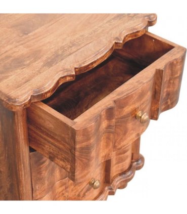 Artisan Furniture Solid Wood Valencia Bedside, 3 Drawers, Brown