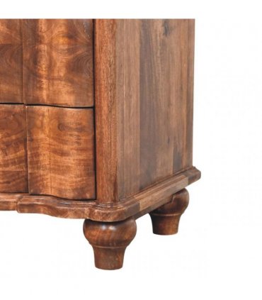 Artisan Furniture Solid Wood Valencia Bedside, 3 Drawers, Brown