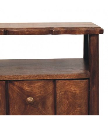 Artisan Furniture Solid Wood 2-Drawer Bedside with Open Shelf, Brown