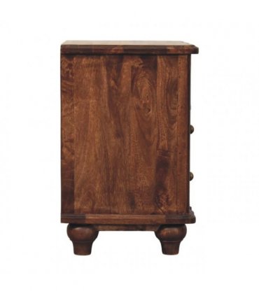 Artisan Furniture Solid Wood 2-Drawer Bedside with Open Shelf, Brown