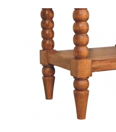 Artisan Furniture Solid Wood Spindle Bedside, 1 Drawer, 1 Shelf, Brown