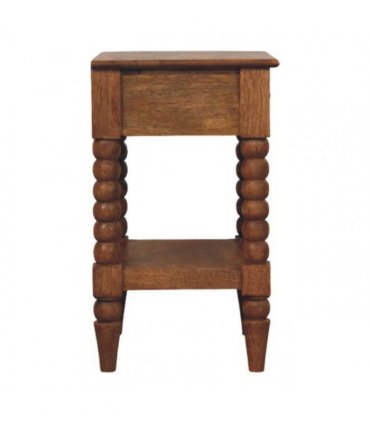 Artisan Furniture Solid Wood Spindle Bedside, 1 Drawer, 1 Shelf, Brown