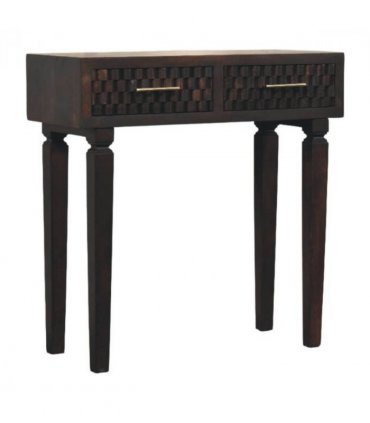 Artisan Furniture Solid Wood Arno Console Table, 2 Drawers, Dark Brown
