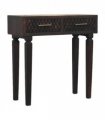 Artisan Furniture Solid Wood Arno Console Table, 2 Drawers, Dark Brown