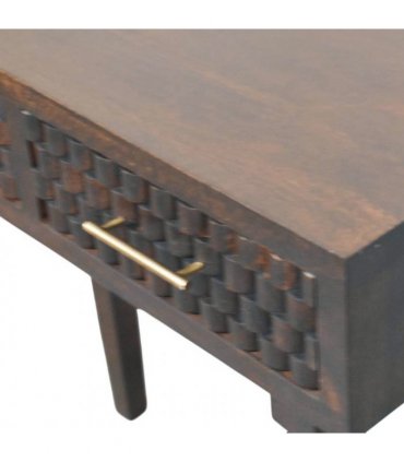 Artisan Furniture Solid Wood Arno Console Table, 2 Drawers, Dark Brown