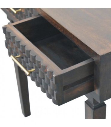 Artisan Furniture Solid Wood Arno Console Table, 2 Drawers, Dark Brown
