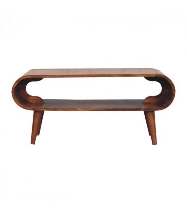 Artisan Furniture Solid Wood Amaya Nordic Style Honey Caramel Coffee Table, 1 Open Slot, Brown