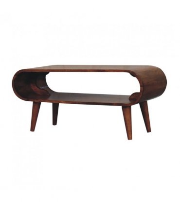 Artisan Furniture Solid Wood Amaya Nordic Style Honey Caramel Coffee Table, 1 Open Slot, Brown
