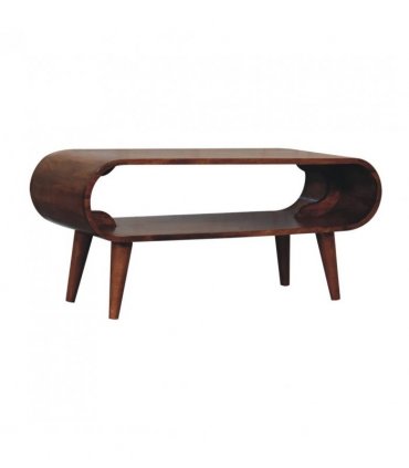 Artisan Furniture Solid Wood Amaya Nordic Style Honey Caramel Coffee Table, 1 Open Slot, Brown