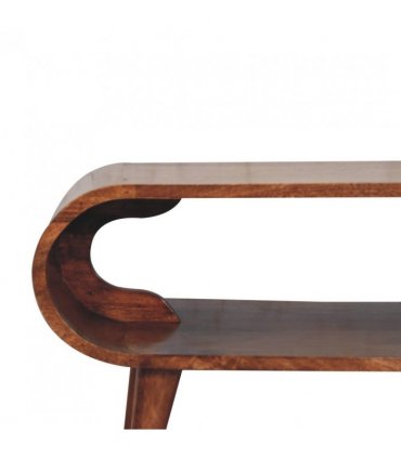 Artisan Furniture Solid Wood Amaya Nordic Style Honey Caramel Coffee Table, 1 Open Slot, Brown