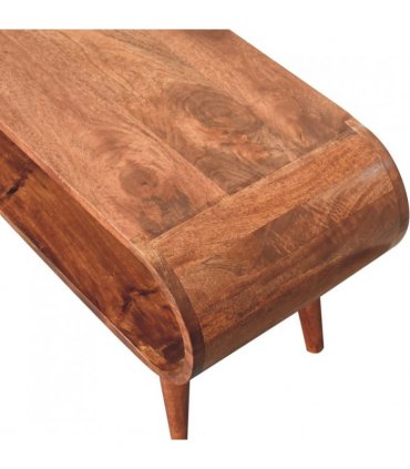 Artisan Furniture Solid Wood Amaya Nordic Style Honey Caramel Coffee Table, 1 Open Slot, Brown