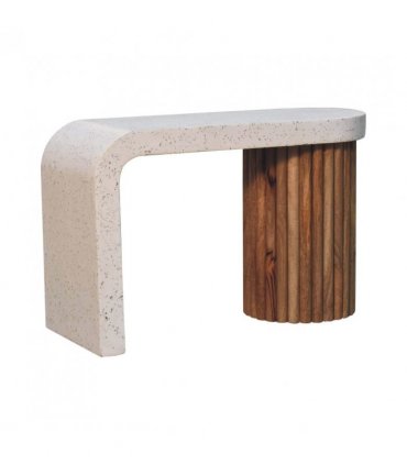 Artisan Furniture Solid Wood Serenity Terrazzo Coffee Table, Brown & Grey