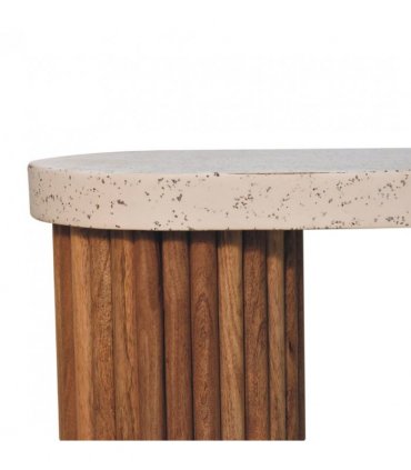 Artisan Furniture Solid Wood Serenity Terrazzo Coffee Table, Brown & Grey