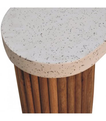 Artisan Furniture Solid Wood Serenity Terrazzo Coffee Table, Brown & Grey