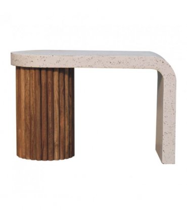 Artisan Furniture Solid Wood Serenity Terrazzo Coffee Table, Brown & Grey