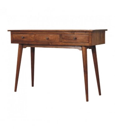 Artisan Furniture Solid Wood Large 3 Drawer Chestnut Console, Dark Brown