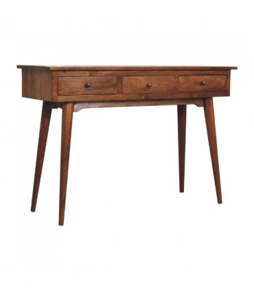 Artisan Furniture Solid Wood Large 3 Drawer Chestnut Console, Dark Brown