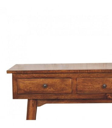 Artisan Furniture Solid Wood Large 3 Drawer Chestnut Console, Dark Brown