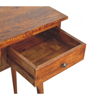 Artisan Furniture Solid Wood Large 3 Drawer Chestnut Console, Dark Brown