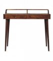 Artisan Furniture Solid Wood Elevated Chestnut Console Table, 2 Drawers, Dark Brown