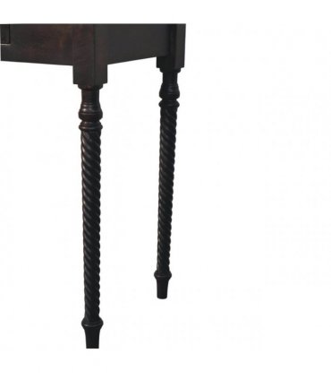 Artisan Furniture Solid Wood Cordelier Turned-Leg Writing Desk, 1 Drawer, Dark Brown