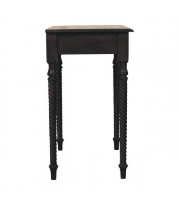 Artisan Furniture Solid Wood Cordelier Turned-Leg Writing Desk, 1 Drawer, Dark Brown