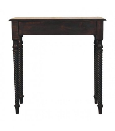 Artisan Furniture Solid Wood Cordelier Turned-Leg Writing Desk, 1 Drawer, Dark Brown