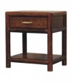 Artisan Furniture Solid Wood Regency Chestnut Nightstand, 1 Drawer, 1 Shelf, Dark Brown