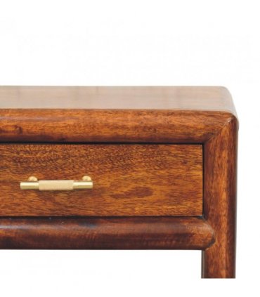 Artisan Furniture Solid Wood Regency Chestnut Nightstand, 1 Drawer, 1 Shelf, Dark Brown