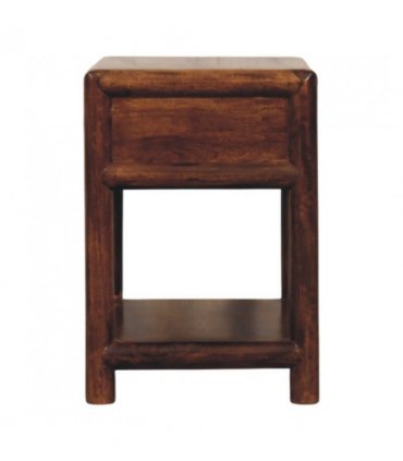Artisan Furniture Solid Wood Regency Chestnut Nightstand, 1 Drawer, 1 Shelf, Dark Brown