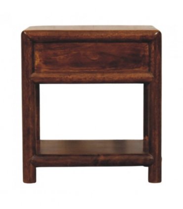 Artisan Furniture Solid Wood Regency Chestnut Nightstand, 1 Drawer, 1 Shelf, Dark Brown