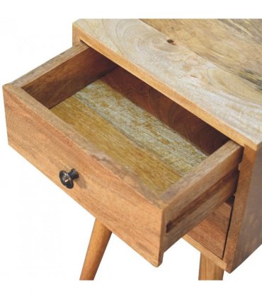 Artisan Furniture Solid Wood Mini 2 Drawer Oak-ish Bedside, Brown