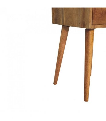 Artisan Furniture Solid Wood Mini 2 Drawer Oak-ish Bedside, Brown