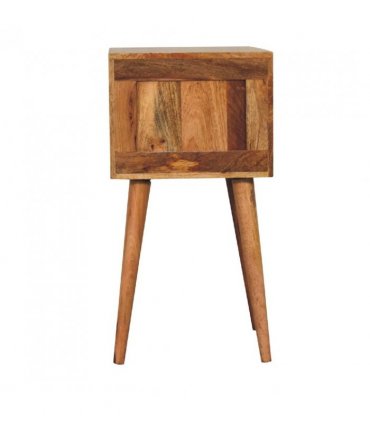 Artisan Furniture Solid Wood Mini 2 Drawer Oak-ish Bedside, Brown