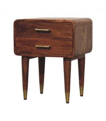 Artisan Furniture Solid Wood Astor 2-Drawer Nightstand, Brown