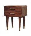 Artisan Furniture Solid Wood Astor 2-Drawer Nightstand, Brown