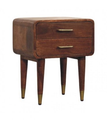 Artisan Furniture Solid Wood Astor 2-Drawer Nightstand, Brown
