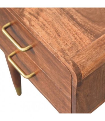 Artisan Furniture Solid Wood Astor 2-Drawer Nightstand, Brown