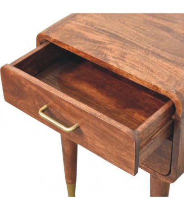 Artisan Furniture Solid Wood Astor 2-Drawer Nightstand, Brown