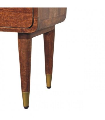 Artisan Furniture Solid Wood Astor 2-Drawer Nightstand, Brown