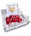 50th Birthday Cubic Zirconia Silver Necklace & Gold Balloons Mini Gift Hamper