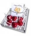 40th Birthday Cubic Zirconia Silver Bracelet & Gold Balloon Hamper