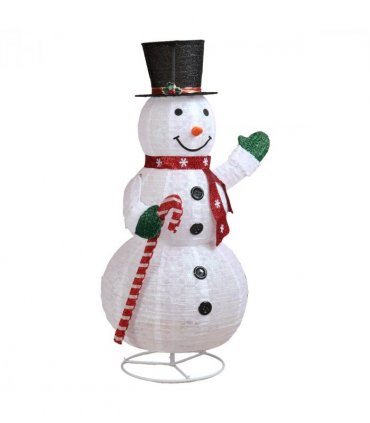 1.7M Lighted Snowman Holding Candy Cane Christmas Yard Decorations, Pre-lit Pull Up Snowman with 240 White LEDs, for Xmas Outdoor Holiday Indoor Decor Lighted Holiday Displays, White