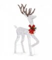 1.2M Lighted Reindeer Christmas Decorations, Pre-lit Holiday Decor with 90 Warm White LED Lights for Xmas Outdoor Indoor Decor Lighted Holiday Displays, White