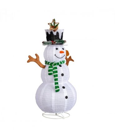 1.2M Lighted Snowman and Squirrel Christmas Yard Decorations, Pre-lit Pull Up Snowman with 120 White LEDs, for Xmas Outdoor Holiday Indoor Decor Lighted Holiday Displays, White