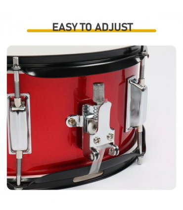 12 x 5.5 inches Professional Marching Snare Drum & Drum Stick & Strap & Wrench Kit Red