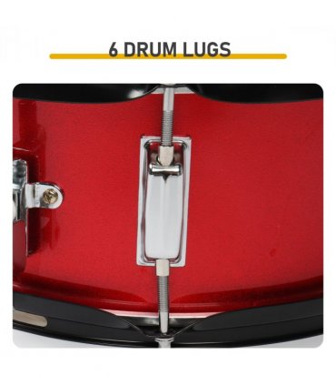 12 x 5.5 inches Professional Marching Snare Drum & Drum Stick & Strap & Wrench Kit Red