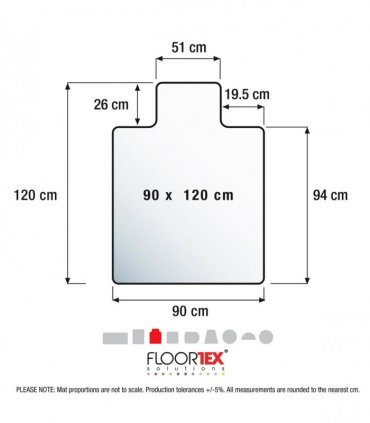 Advantagemat PVC Chair Mat for Hard Floors. Rectangular with Lip - 90 x 120cm